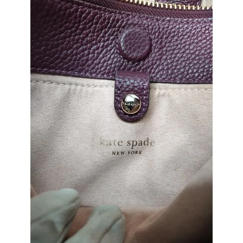 Kate Spade New York Purple Pebbled Leather Double Handles Crossbody Bag